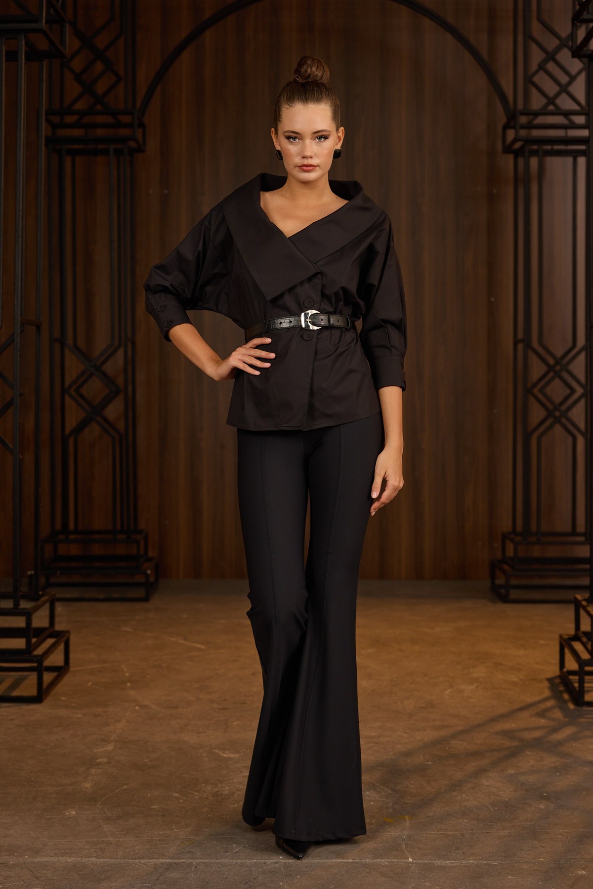 Iconic Lady Di %100 Cotton Shirt Black