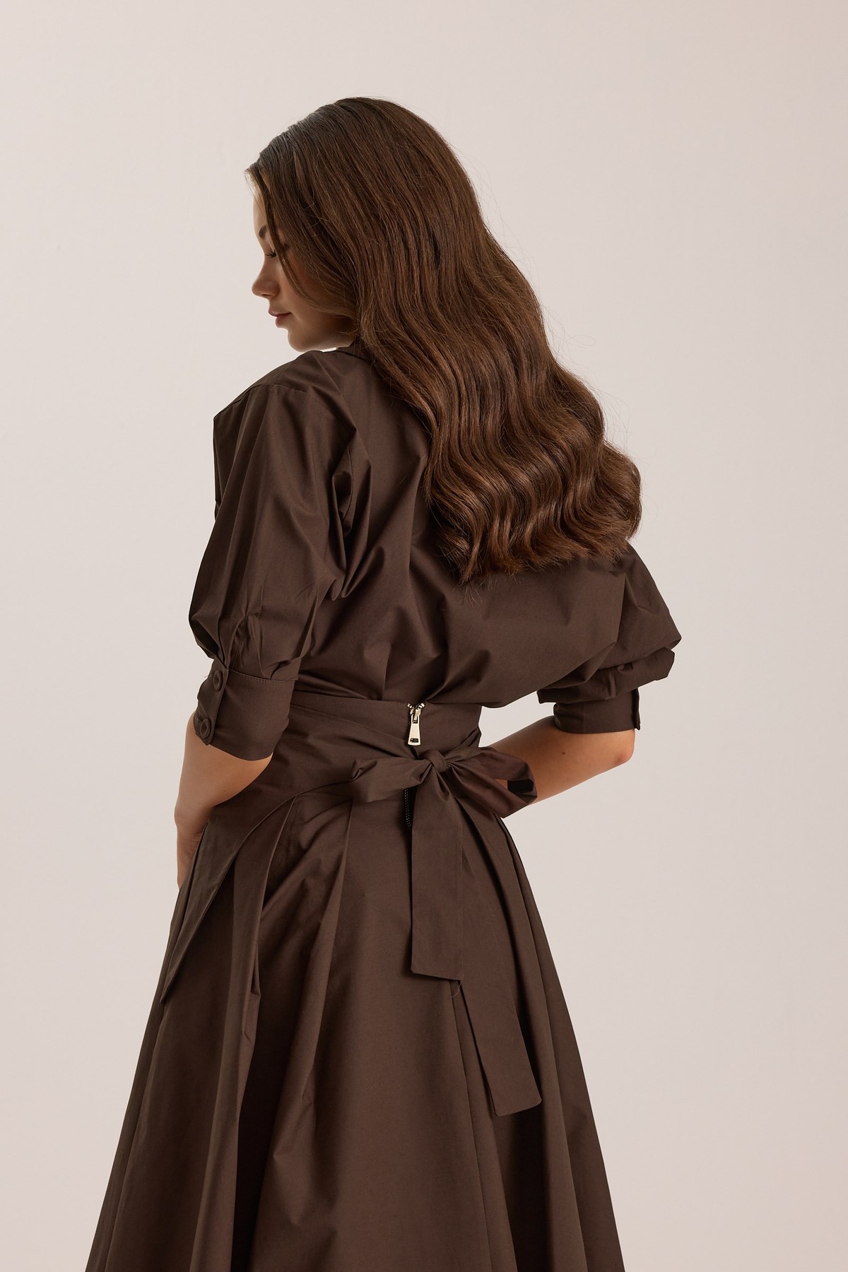 Iconic Lady Di %100 Cotton Shirt Brown
