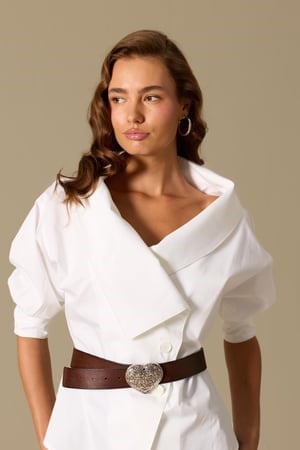 Iconic Lady Di %100 Cotton Shirt White