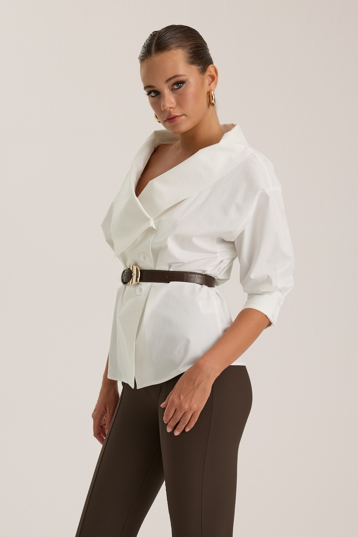 Iconic Lady Di %100 Cotton Shirt White