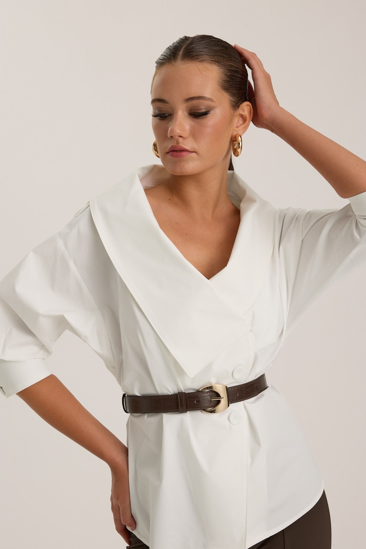 Iconic Lady Di %100 Cotton Shirt White