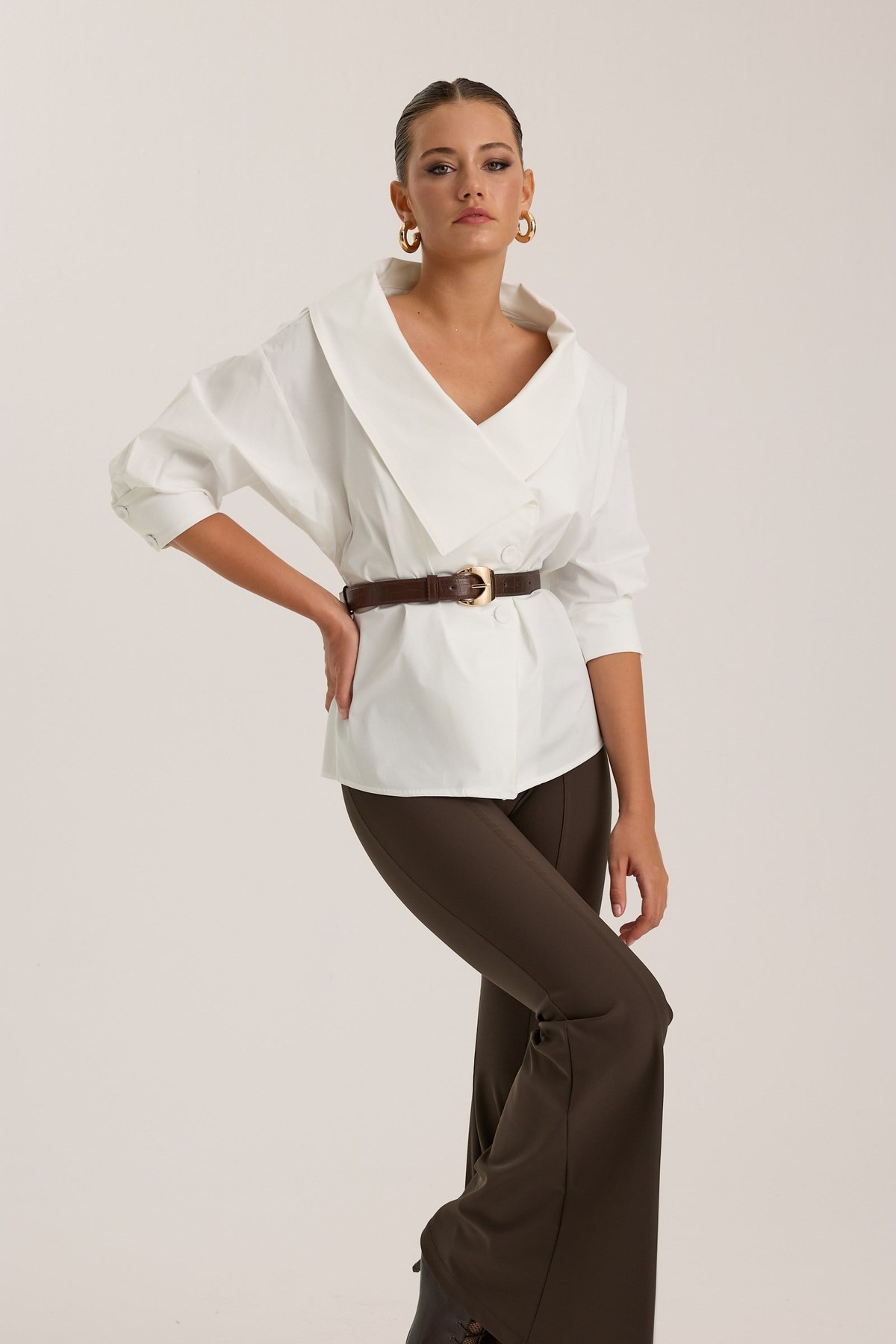 Iconic Lady Di %100 Cotton Shirt White