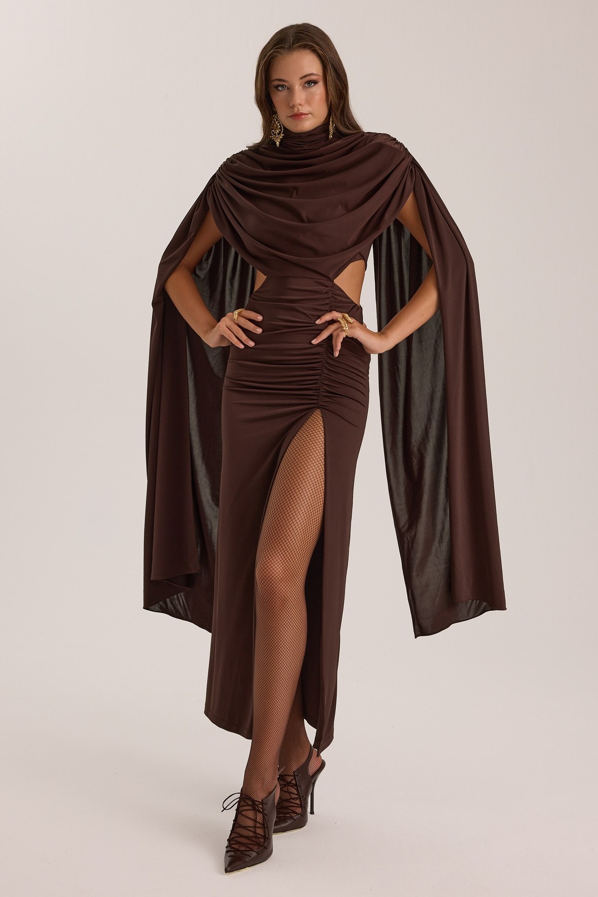 ICONIC MAJESTY MAXİ DRESS Brown