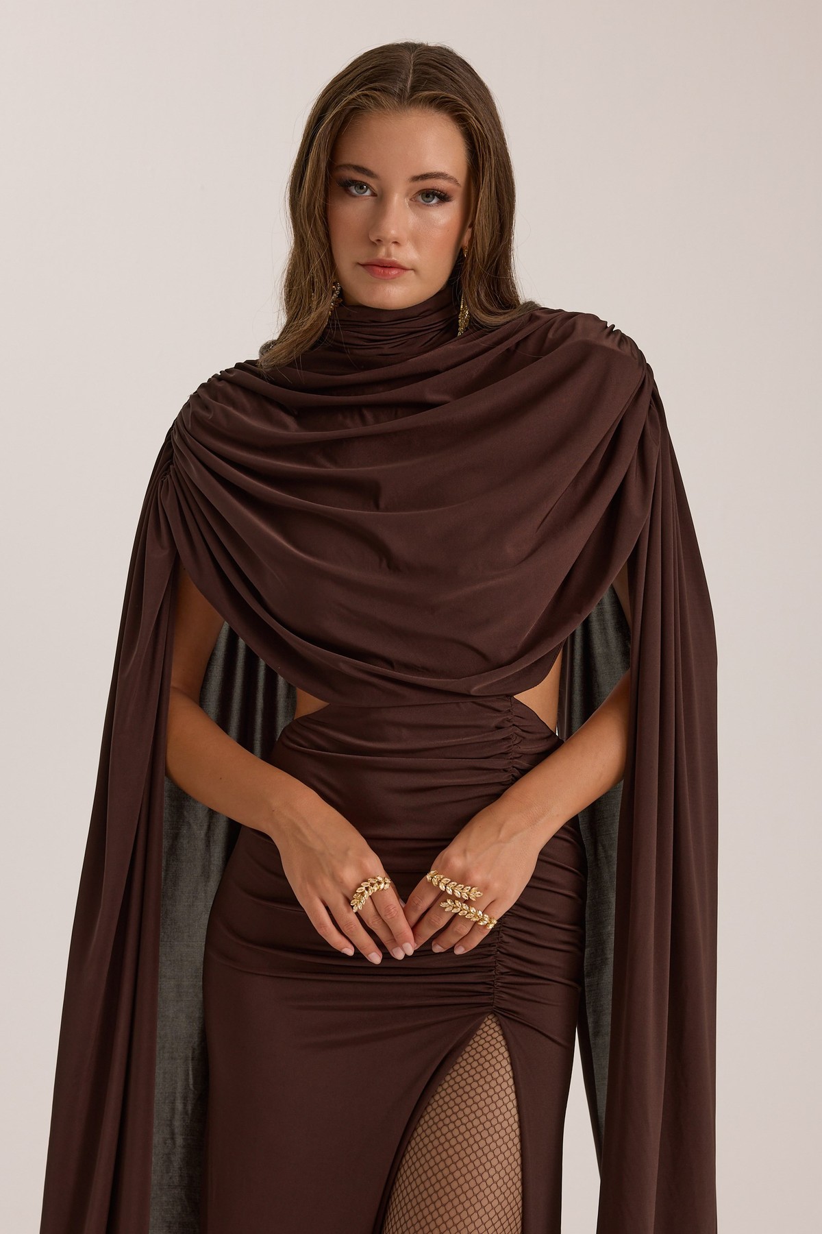 ICONIC MAJESTY MAXİ DRESS Brown