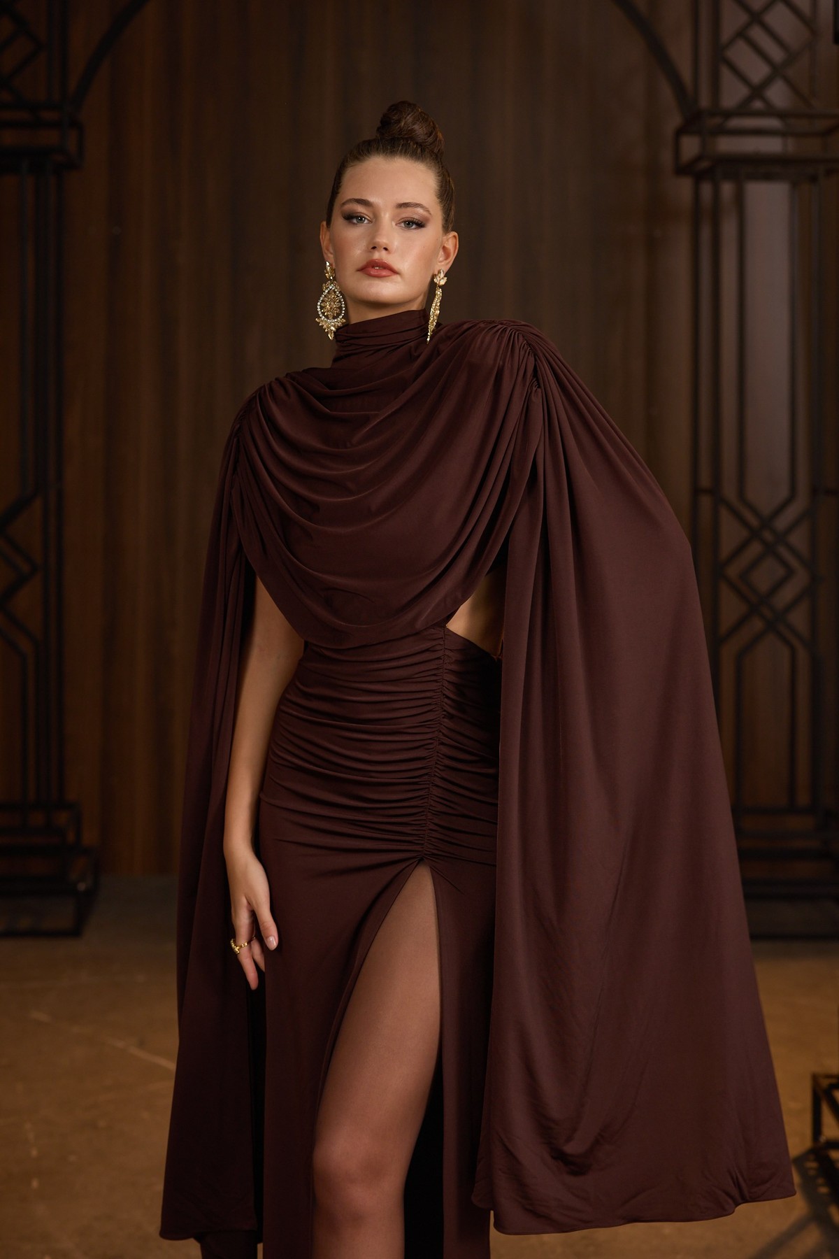 ICONIC MAJESTY MAXİ DRESS Brown