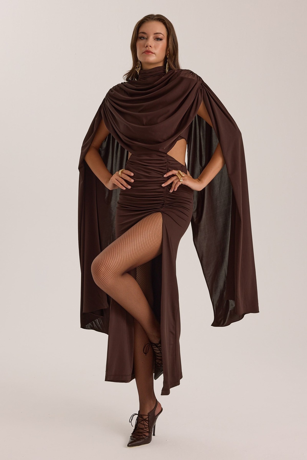 ICONIC MAJESTY MAXİ DRESS Brown