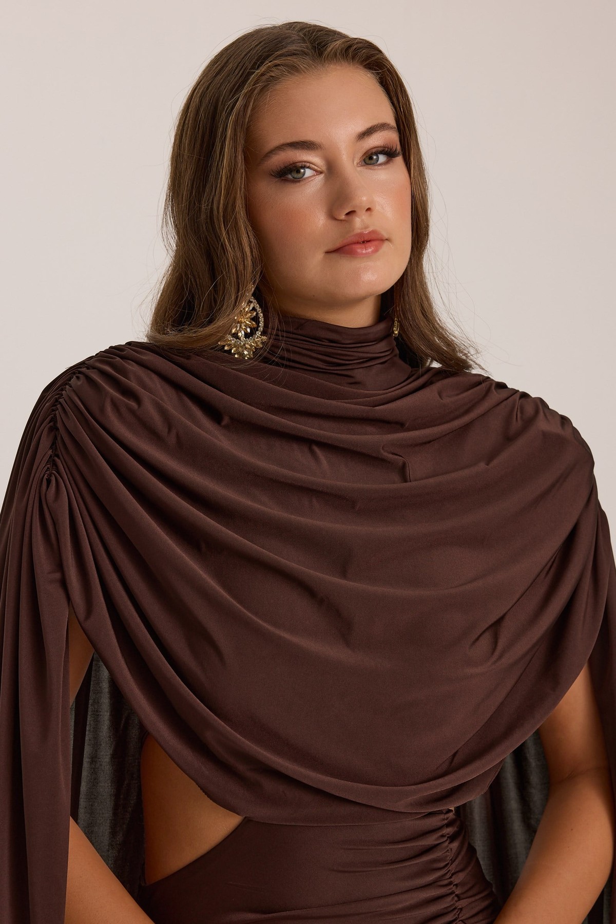 ICONIC MAJESTY MAXİ DRESS Brown