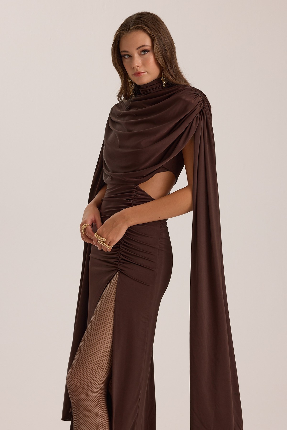 ICONIC MAJESTY MAXİ DRESS Brown