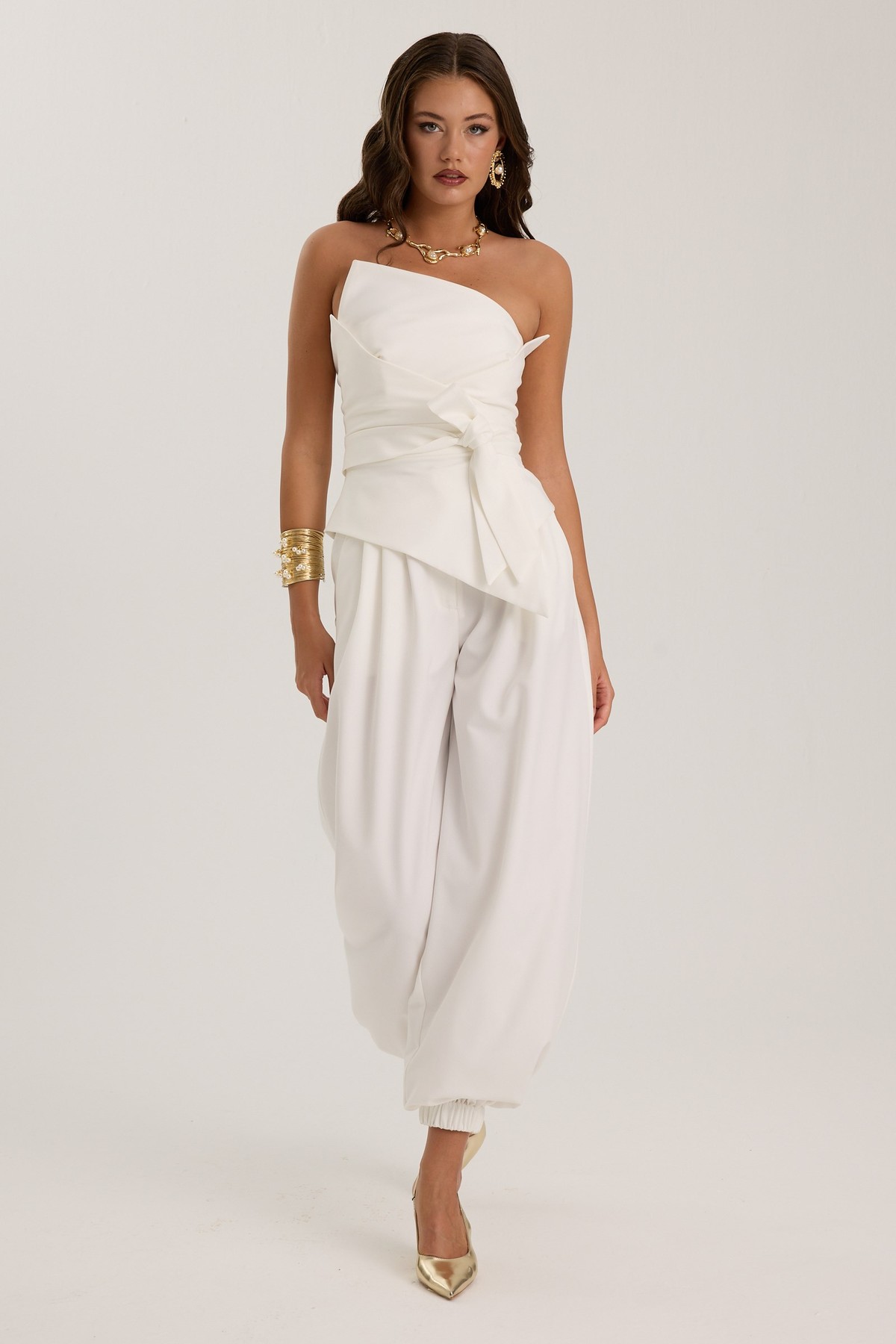 Iconic Modern Drape Pants Ecru