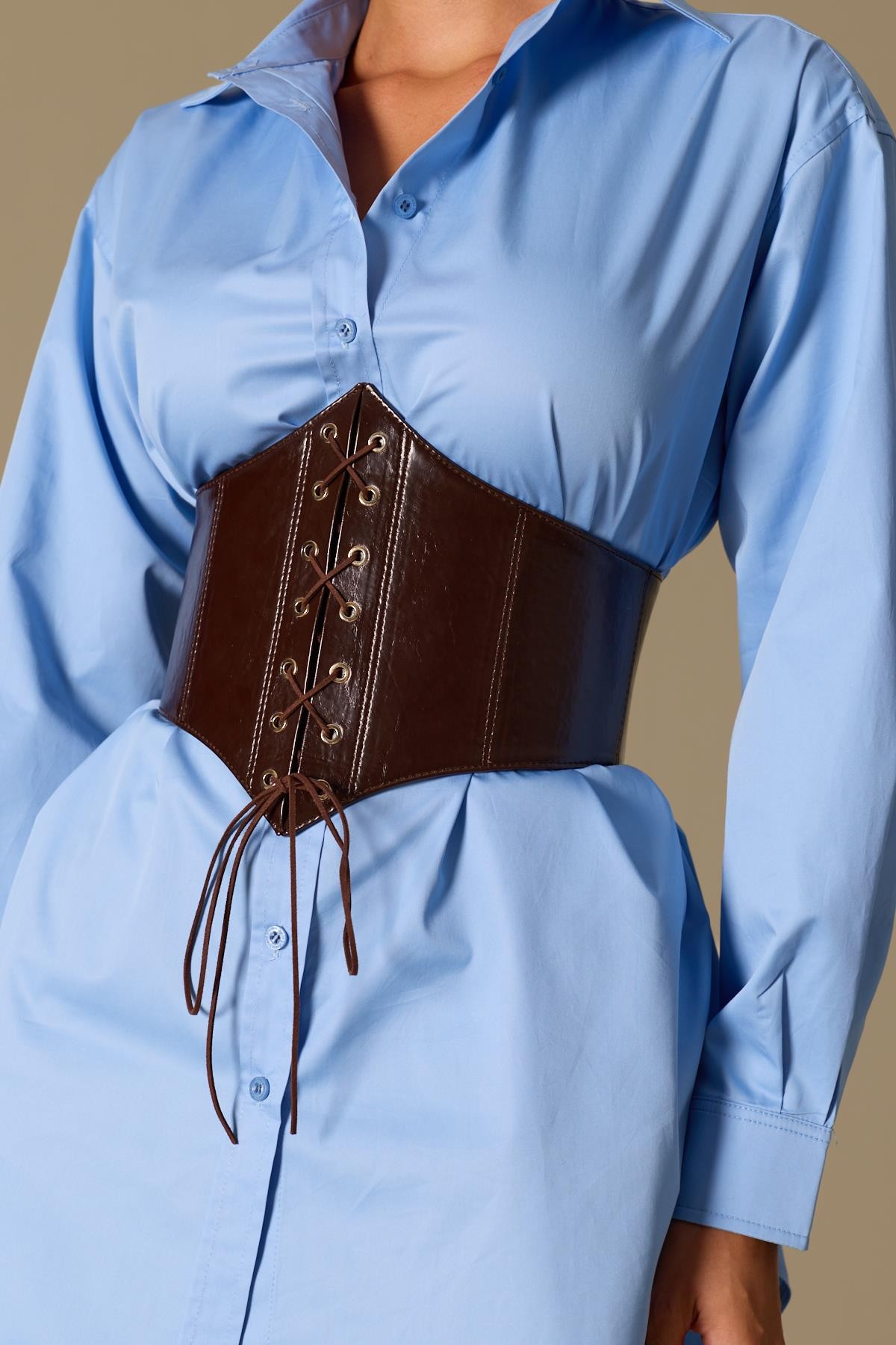 Isabella Belt Detail Shirt Blue