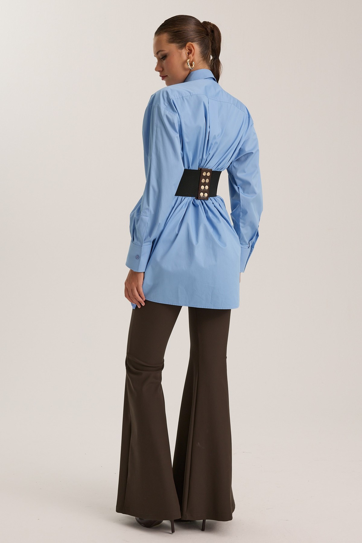 Isabella Belt Detail Shirt Blue