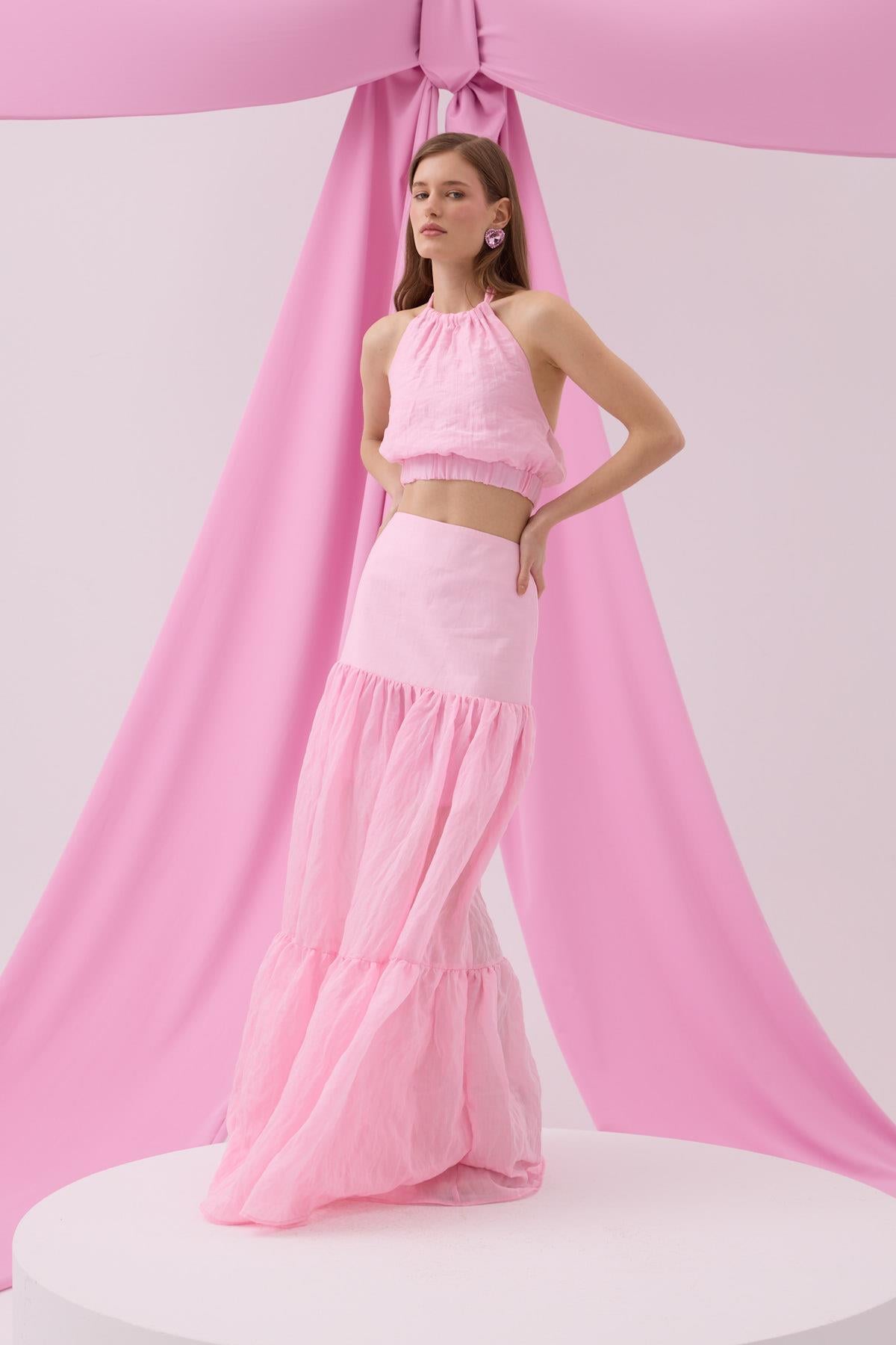 Isabella Maxi Boy Etek Şeker Pembe
