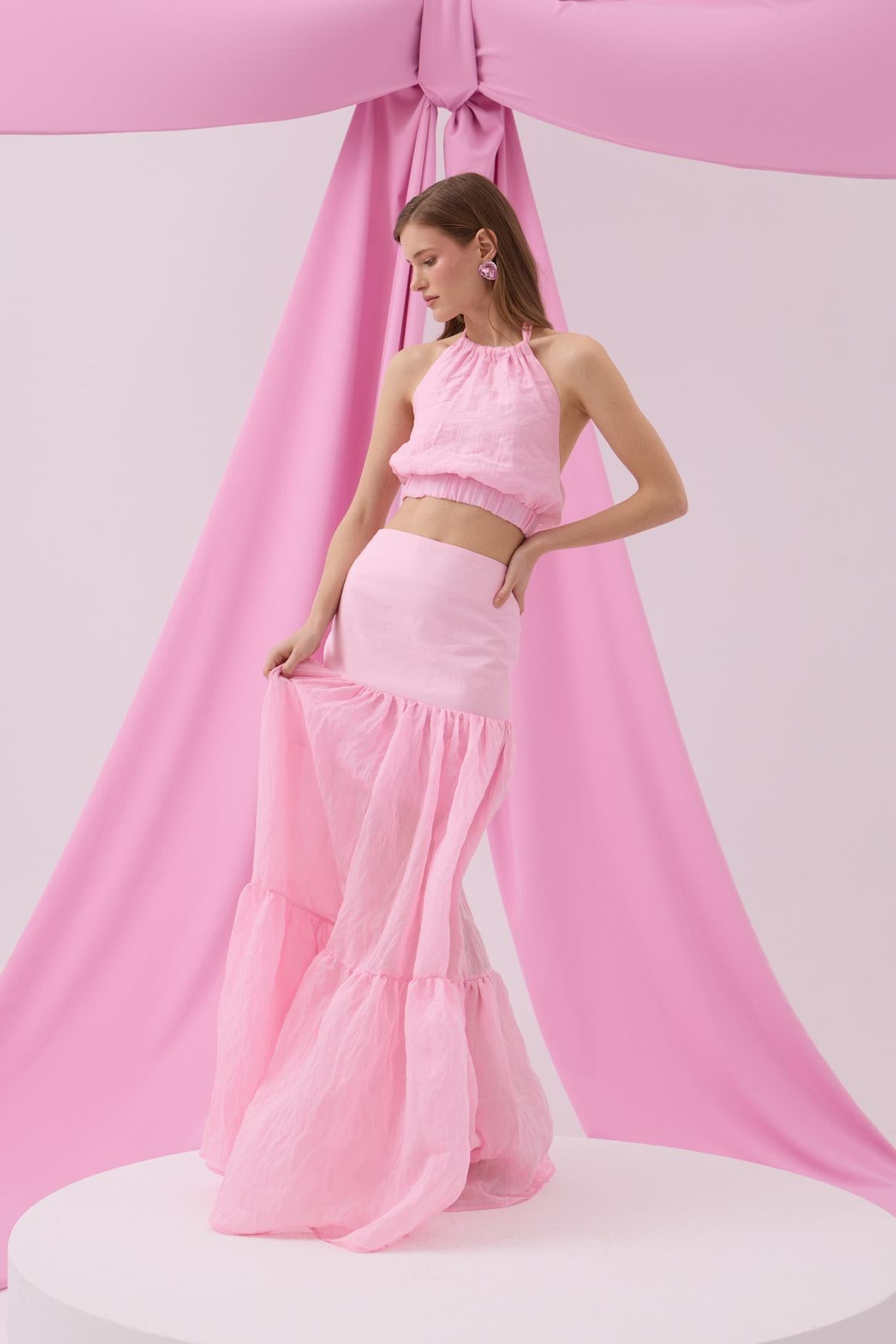 Isabella Maxi Boy Etek Şeker Pembe
