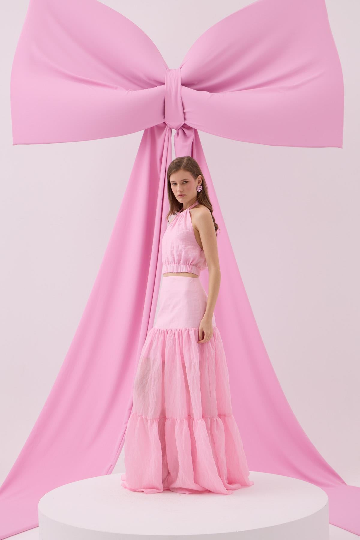 Isabella Maxi Boy Etek Şeker Pembe