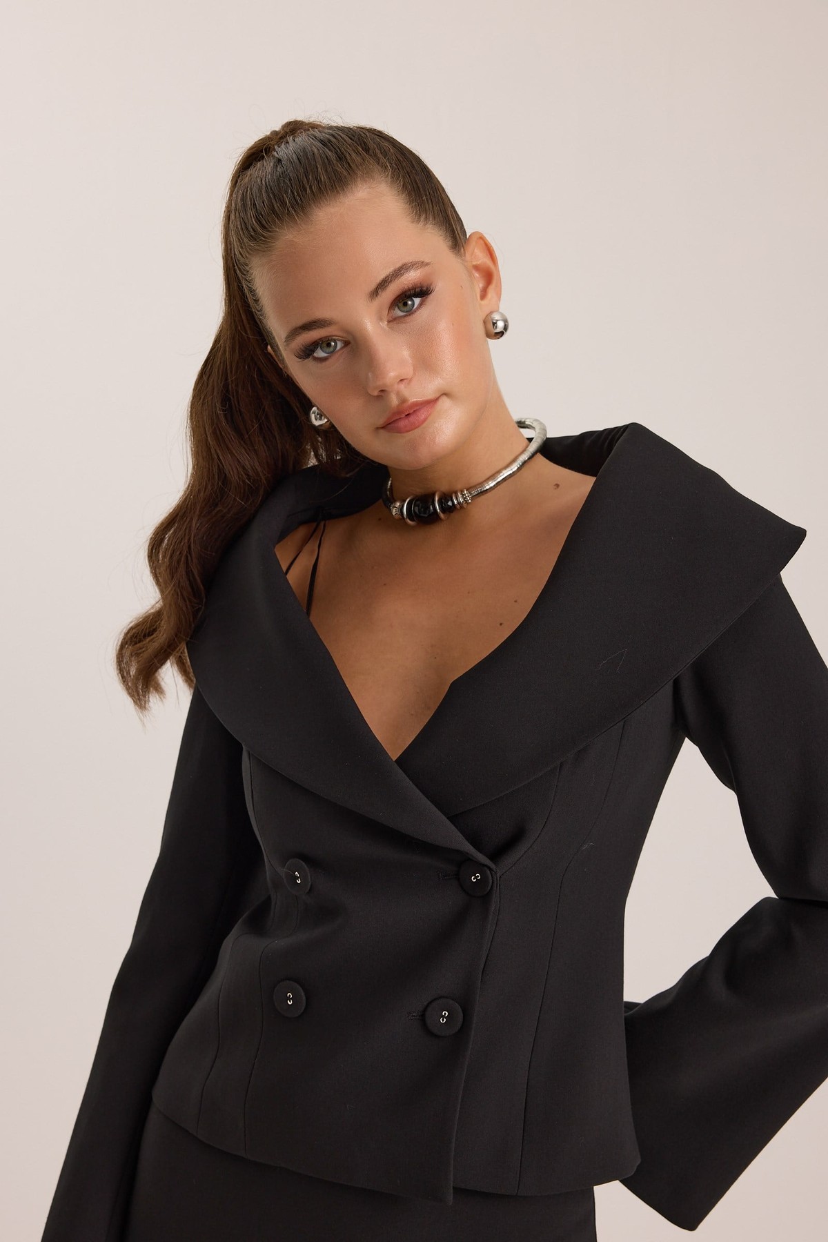 Lady Di Iconic Blazer Black