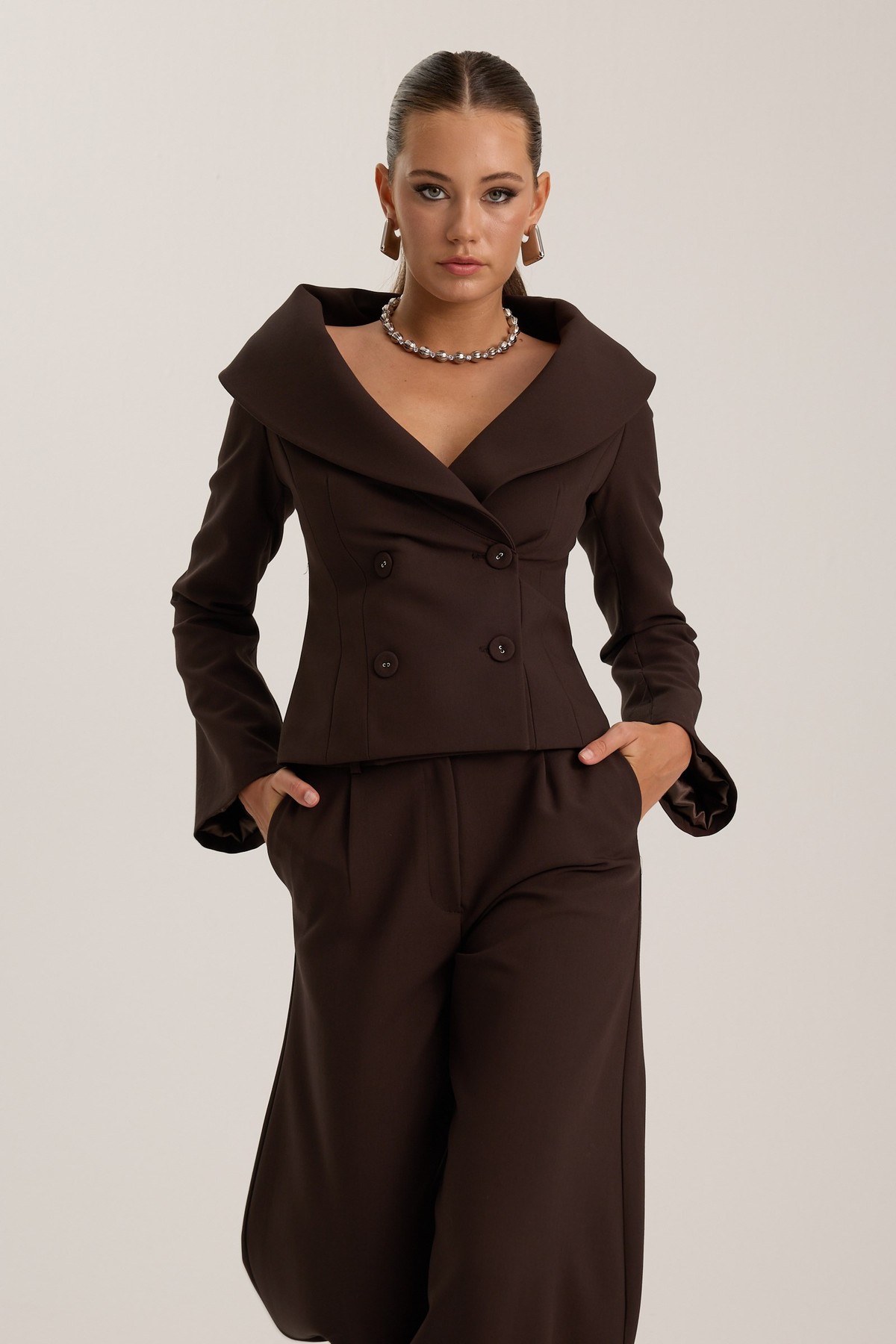 Lady Di Iconic Blazer Brown