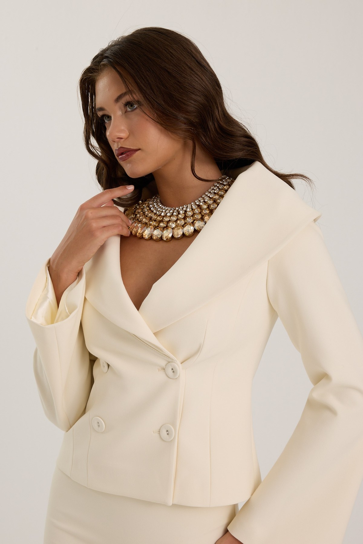 Lady Di Iconic Blazer Ecru