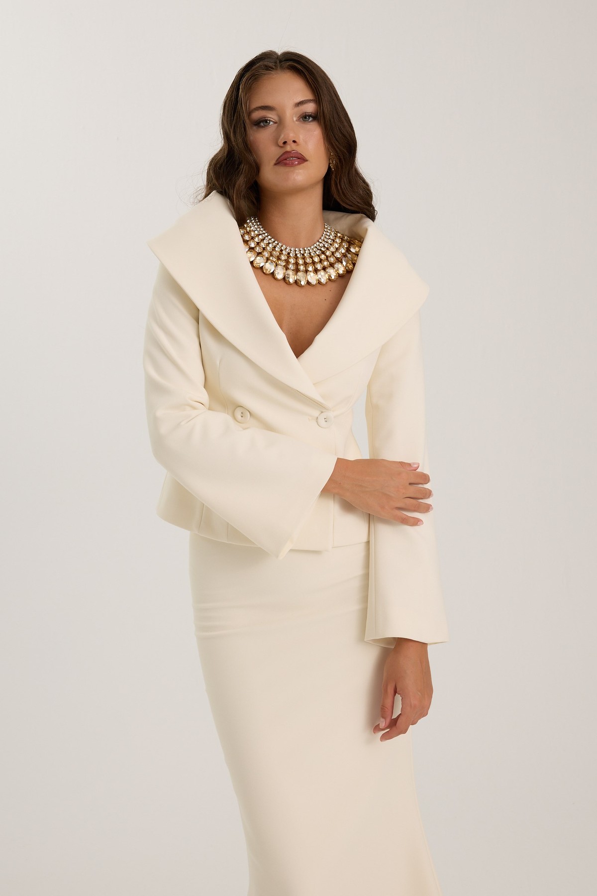 Lady Di Iconic Blazer Ecru