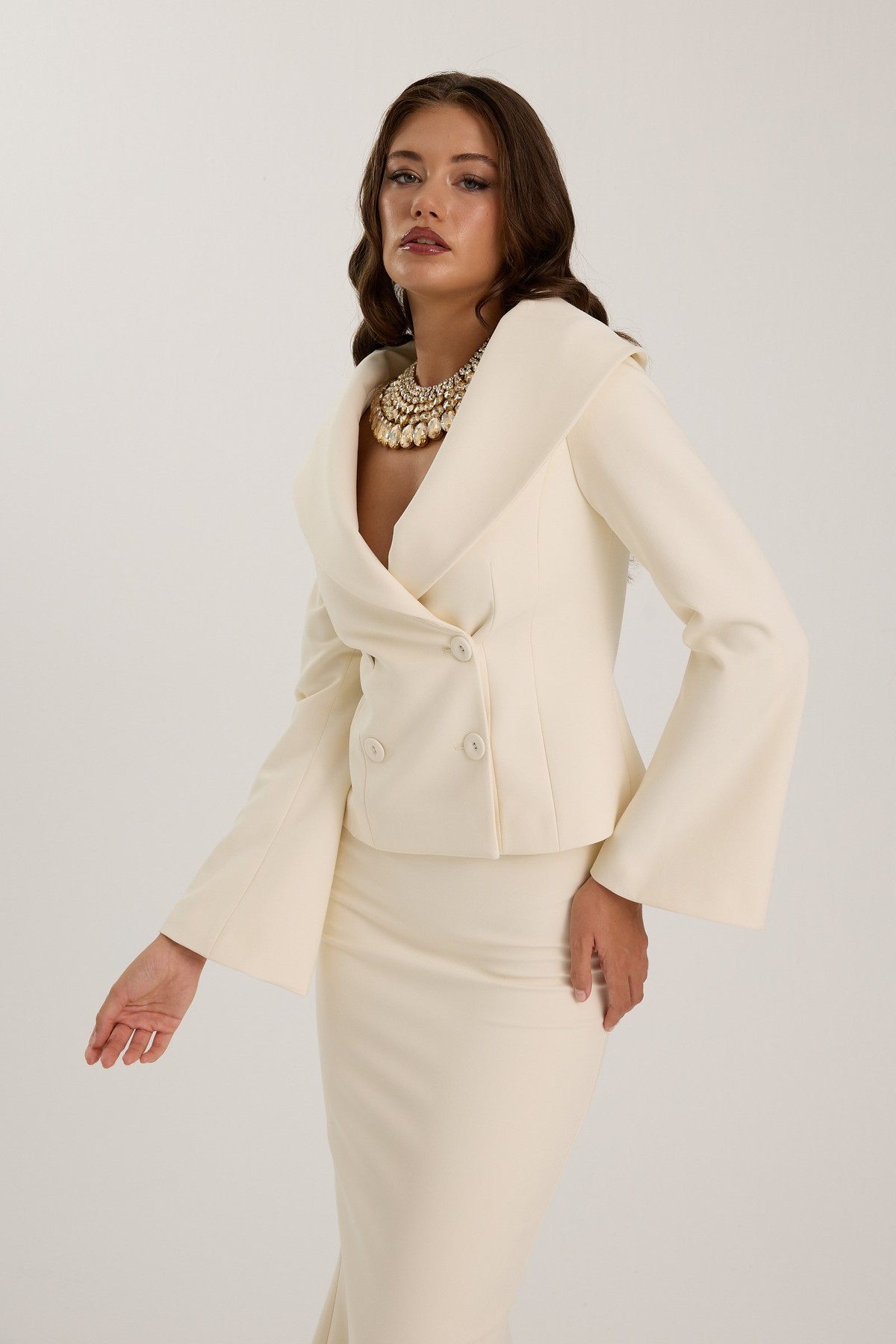 Lady Di Iconic Blazer Ecru
