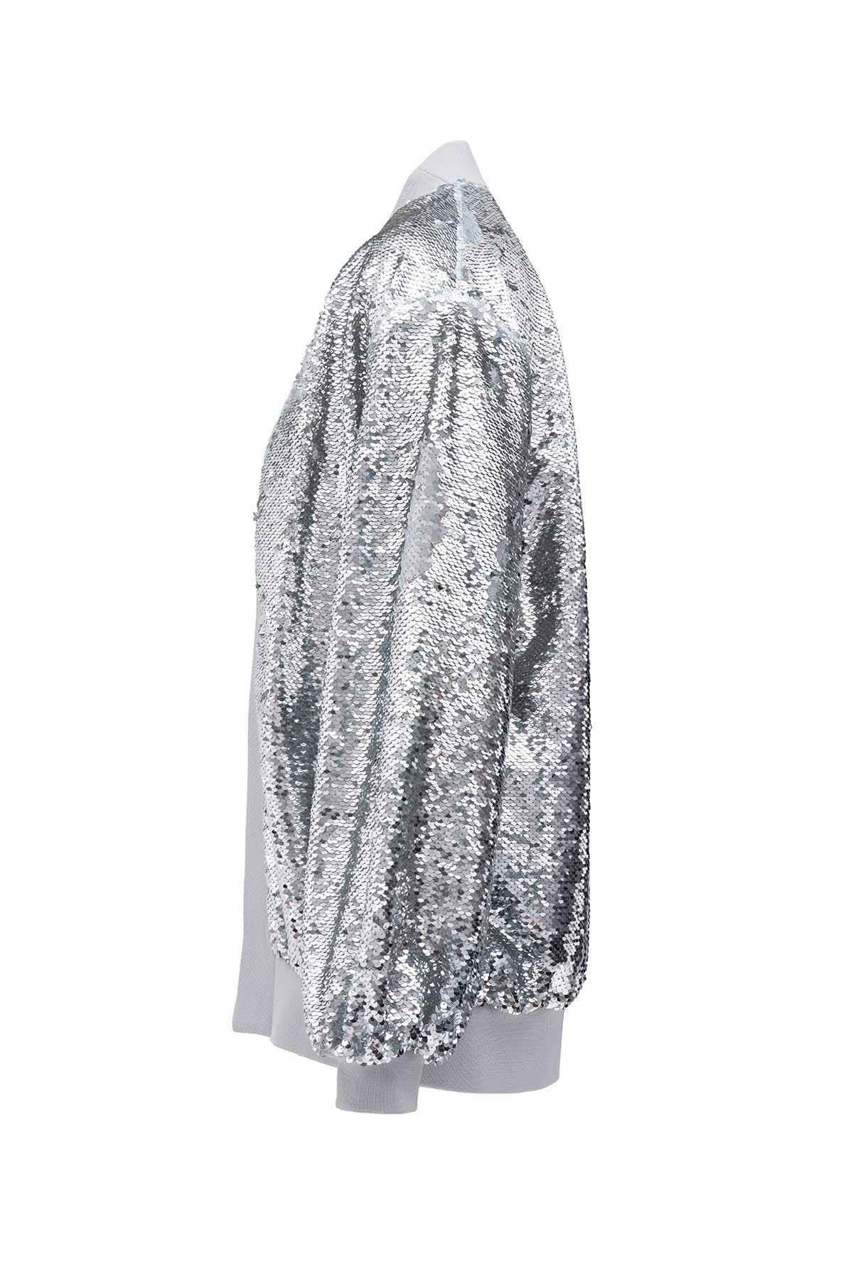 Limited Edition Serisi Super Model Payetli Kimono Gümüş