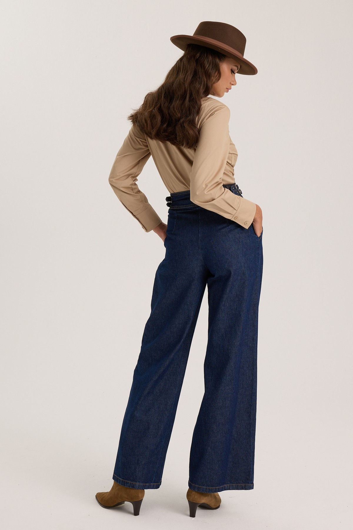 Luna Line 100% Cotton Stitched Shirt Bronze Brown