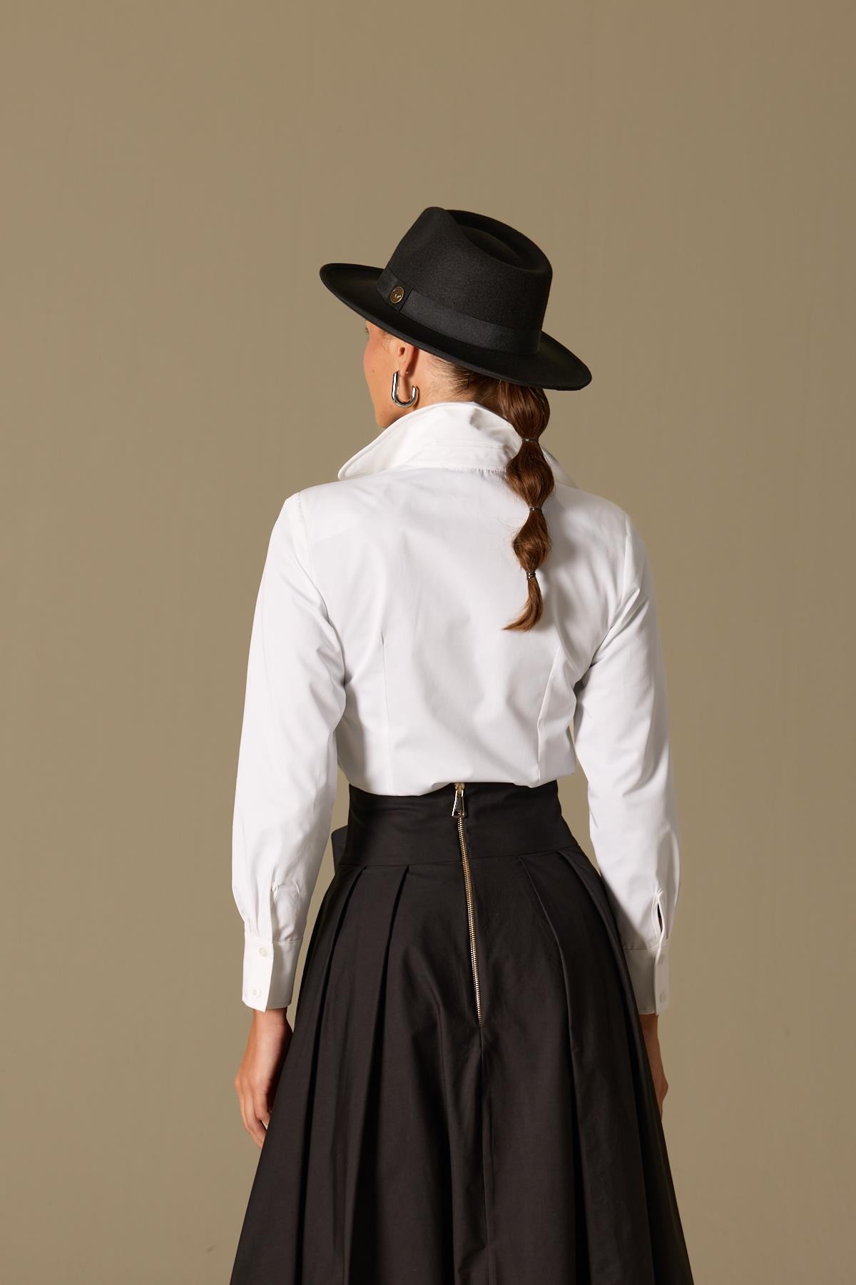 Luna Line 100% Cotton Stitched Shirt Ecru