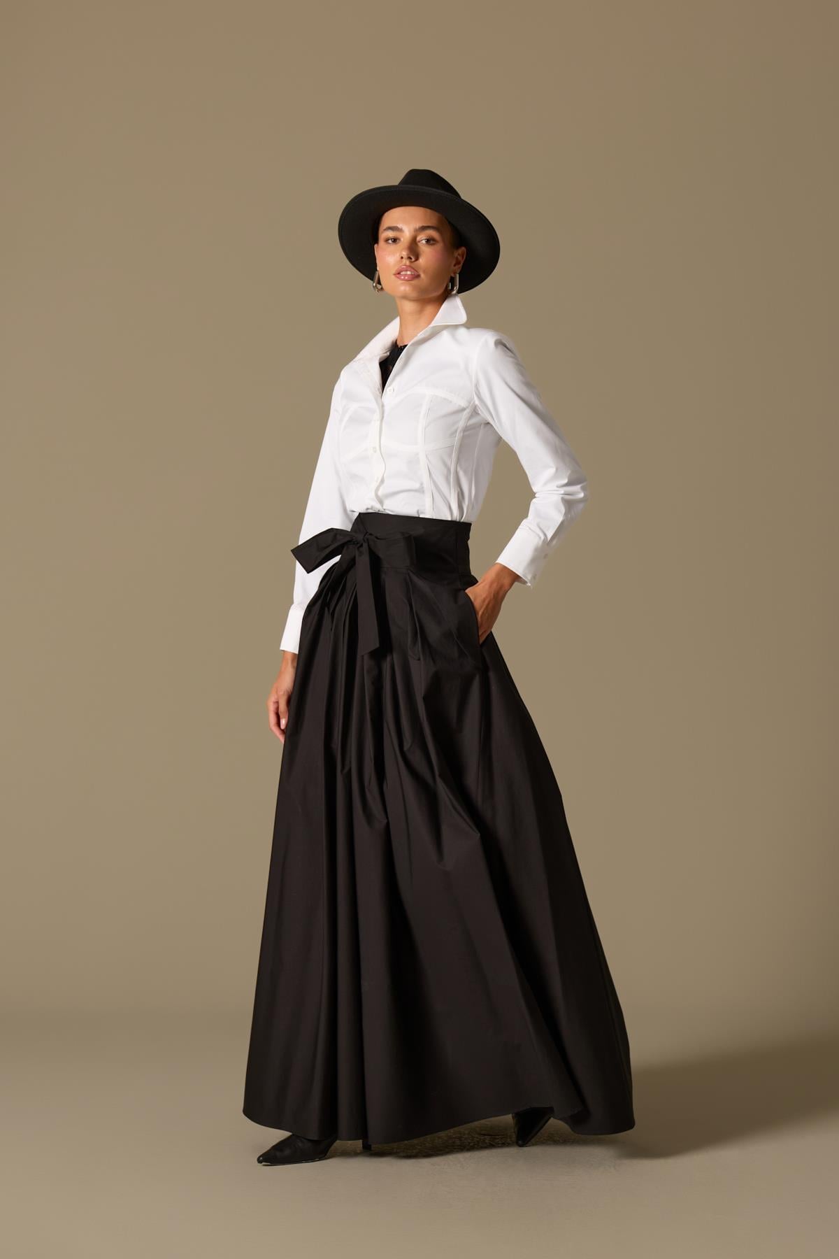 Luna Line 100% Cotton Stitched Shirt Ecru