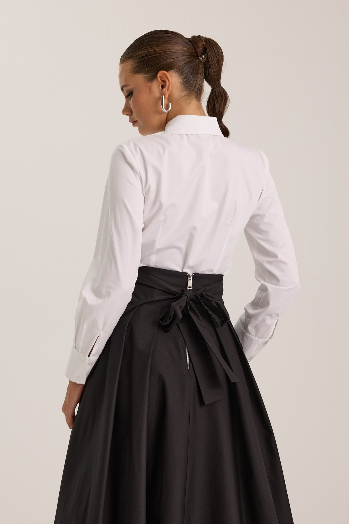 Luna Line 100% Cotton Stitched Shirt Ecru