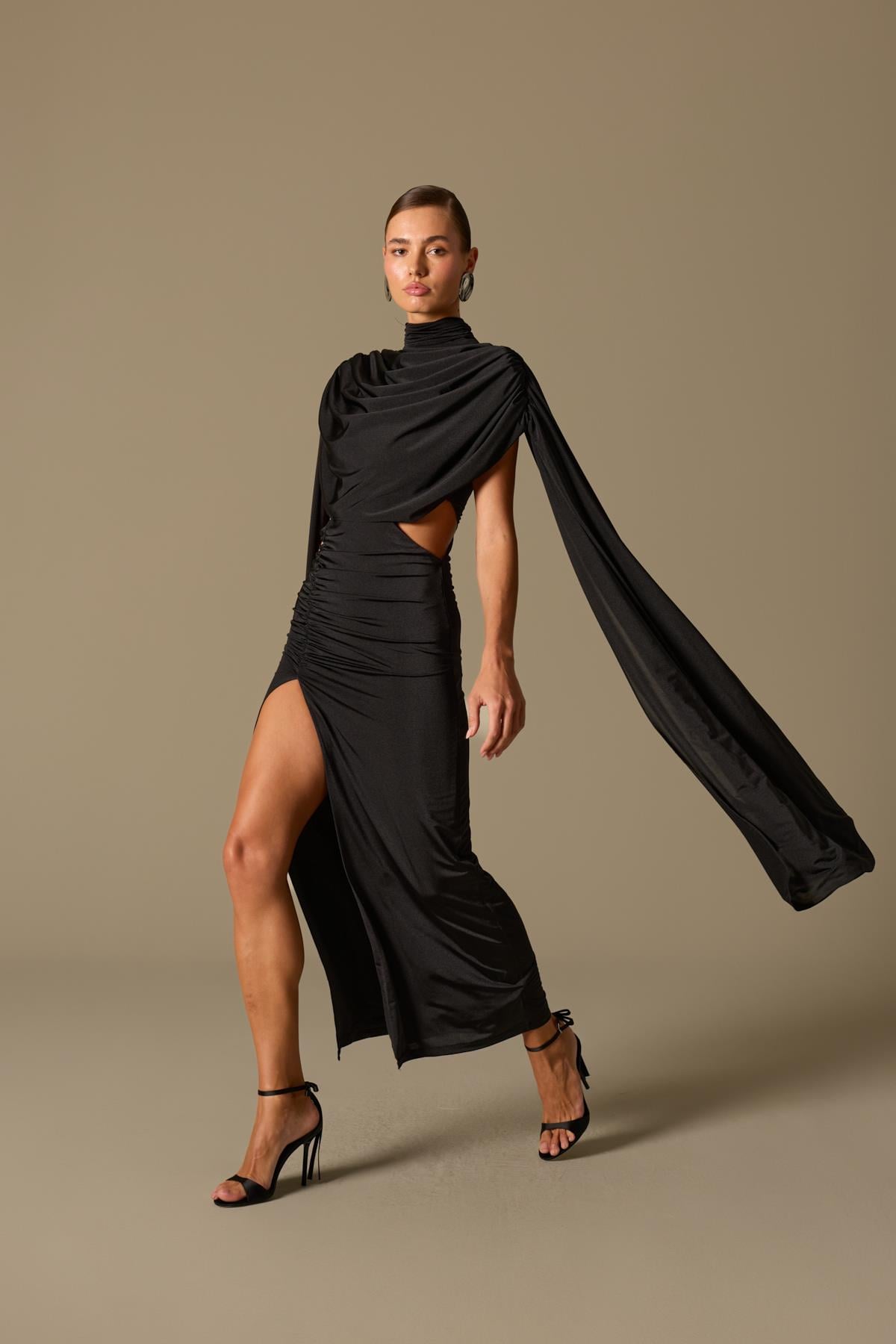Midnight Majesty Maxi Dress Black