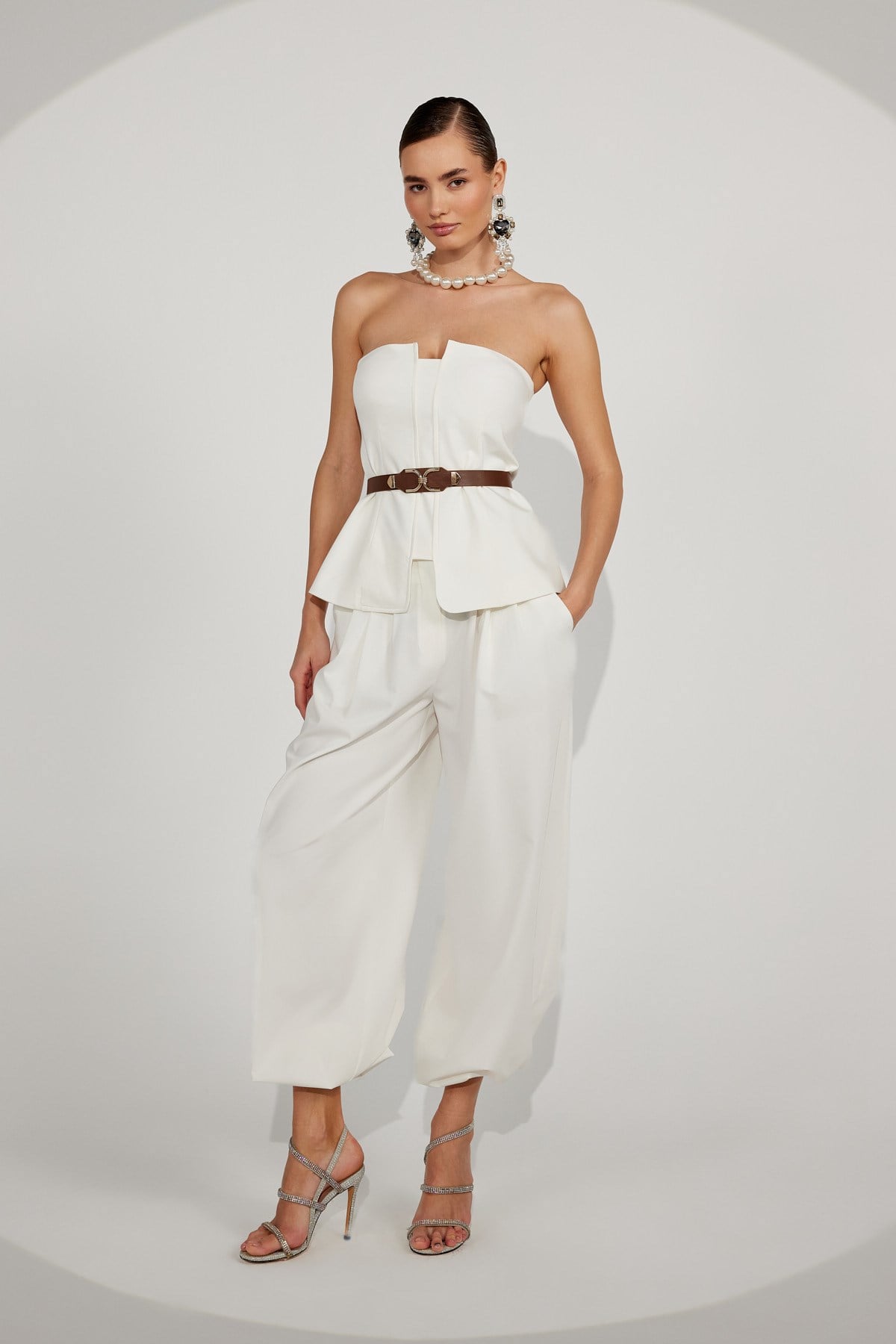 Modern Drape Pants White