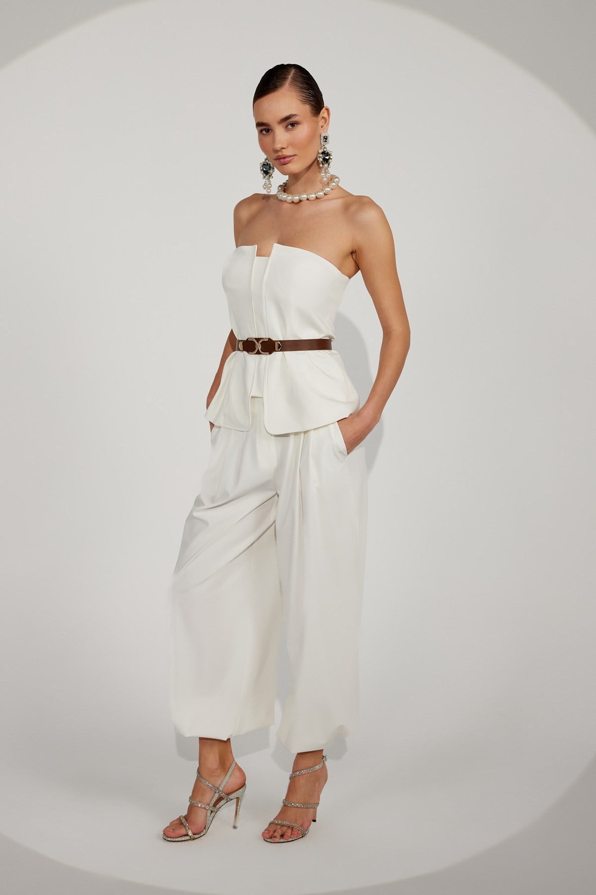 Modern Drape Pants White
