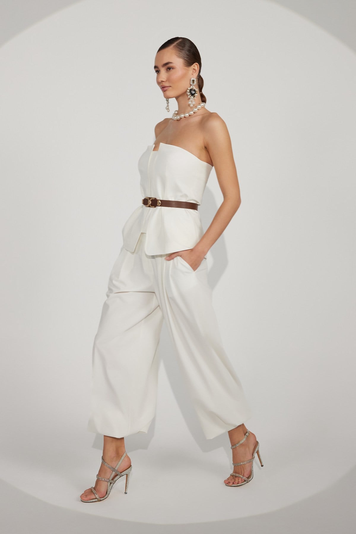 Modern Drape Pants White