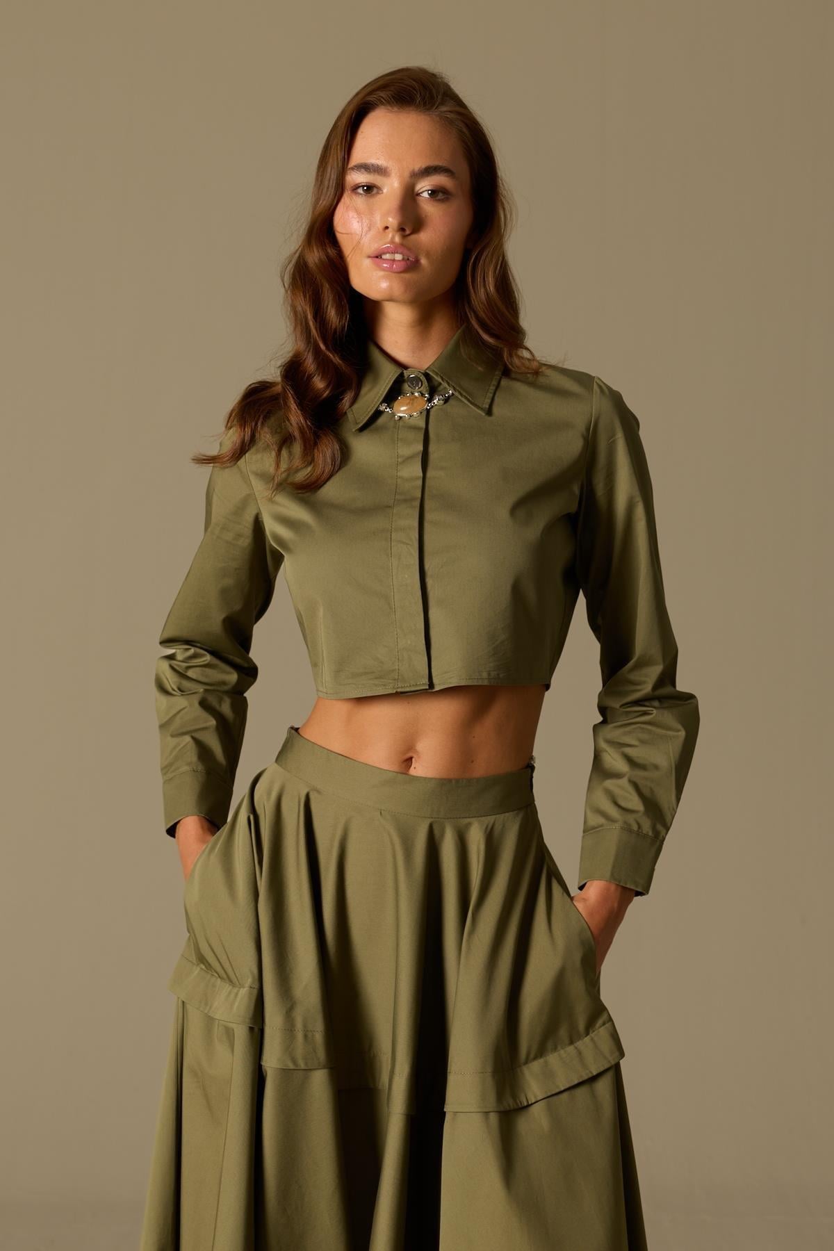 Moon Light 100% Cotton Shirt Haki
