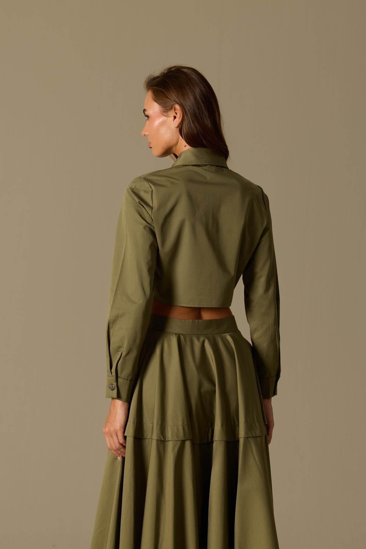 Moon Light %100 Cotton Shirt Khaki