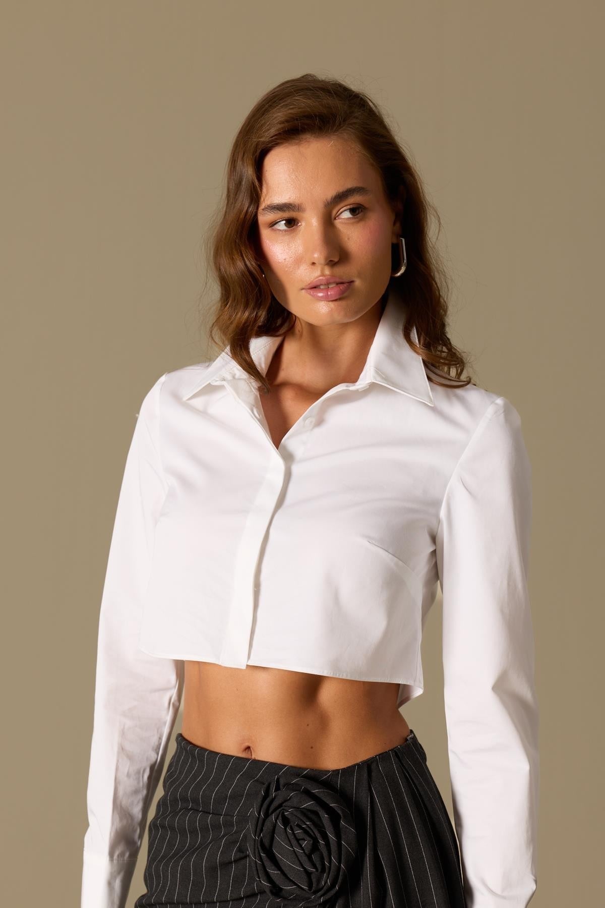 Moon Light %100 Cotton Shirt White