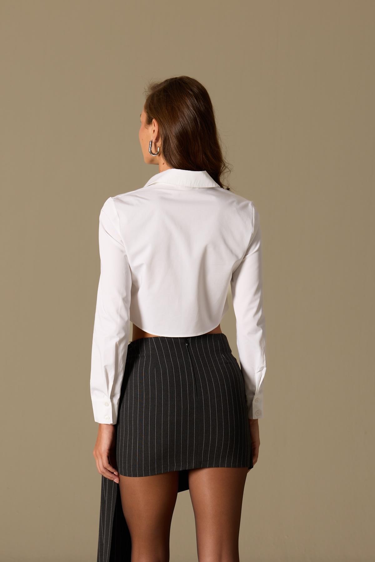 Moon Light %100 Cotton Shirt White