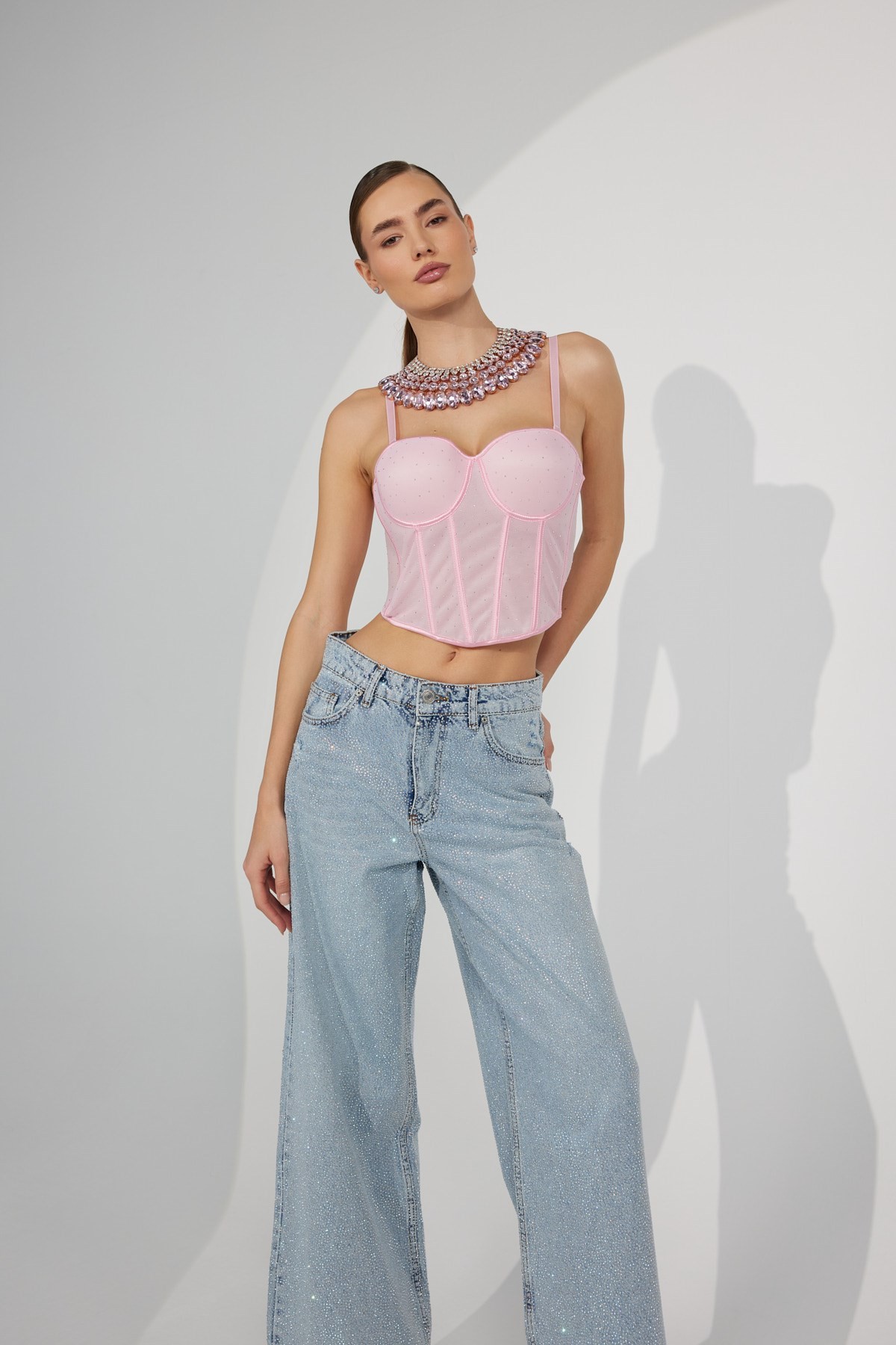 New Baggy Diamond Denim Jeans Blue Denim