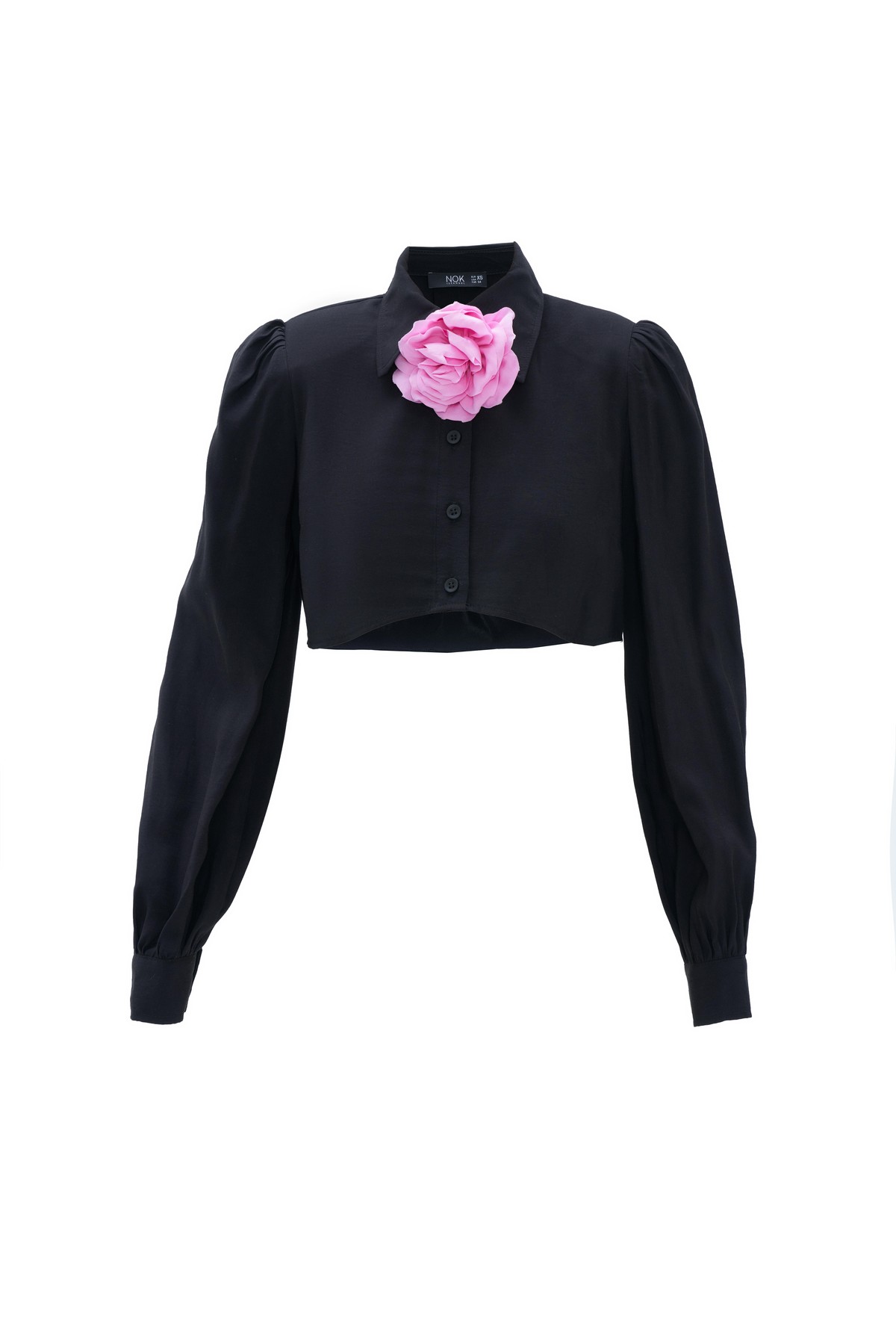 Nok Cupra Serisi Flower Crop Shirt Siyah