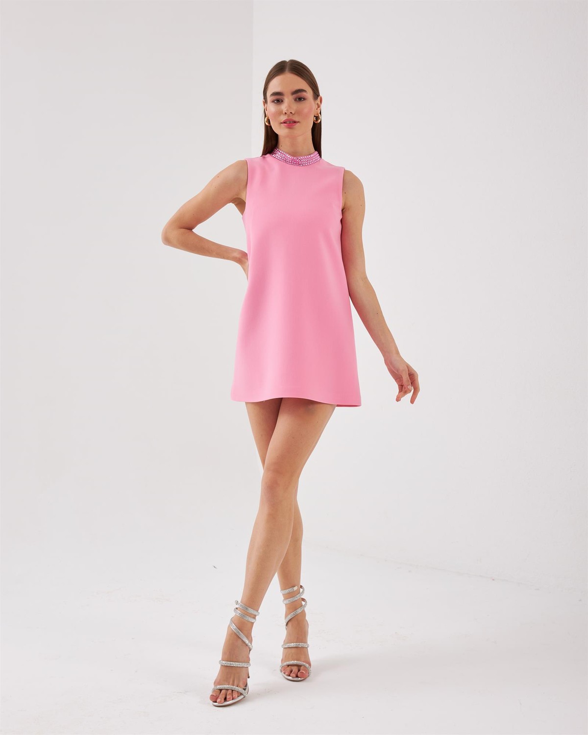 Nok Diamond Serisi Kokteyl Elbise Pembe