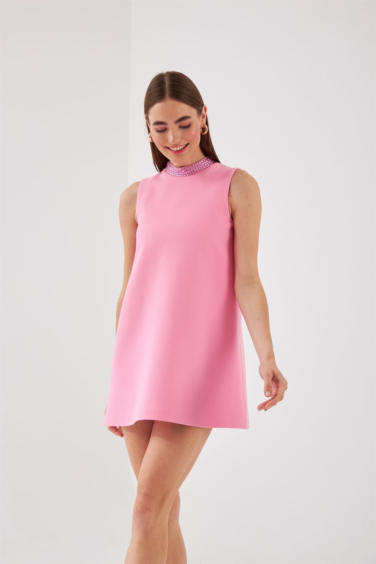 Nok Diamond Serisi Kokteyl Elbise Pembe
