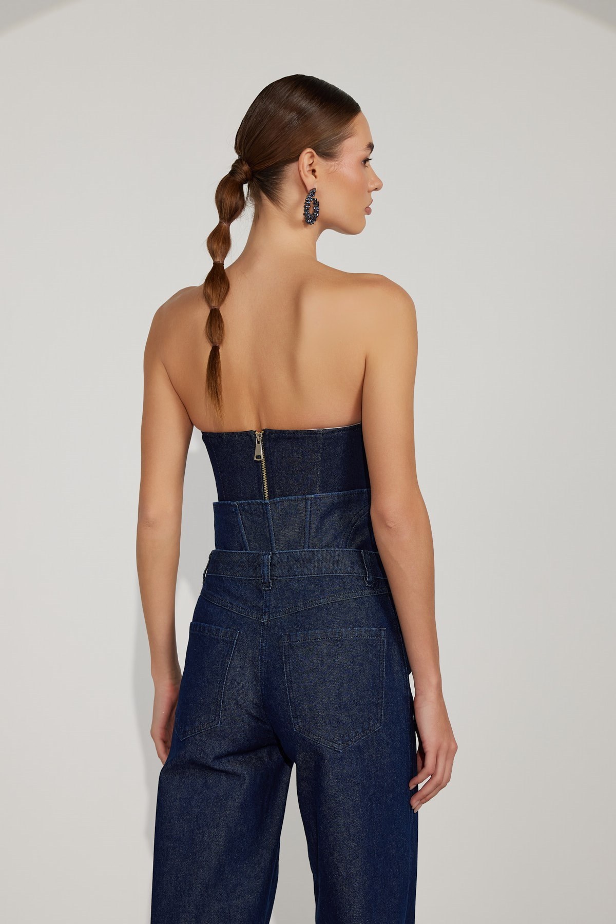 NOK ICON Corset Denim Bustier Dark Blue