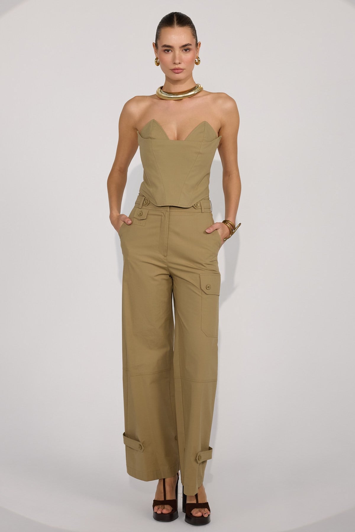 Nok Iconic Cotton Bustier Bronze Brown