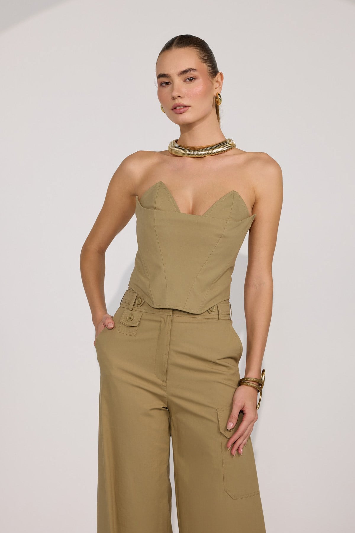 Nok Iconic Cotton Bustier Bronze Brown