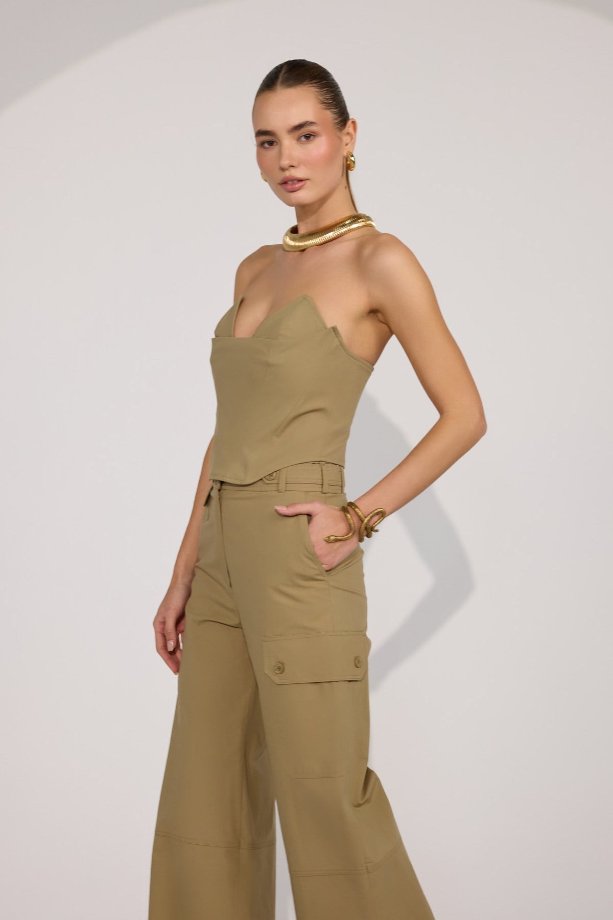 Nok Iconic Cotton Bustier Bronze Brown