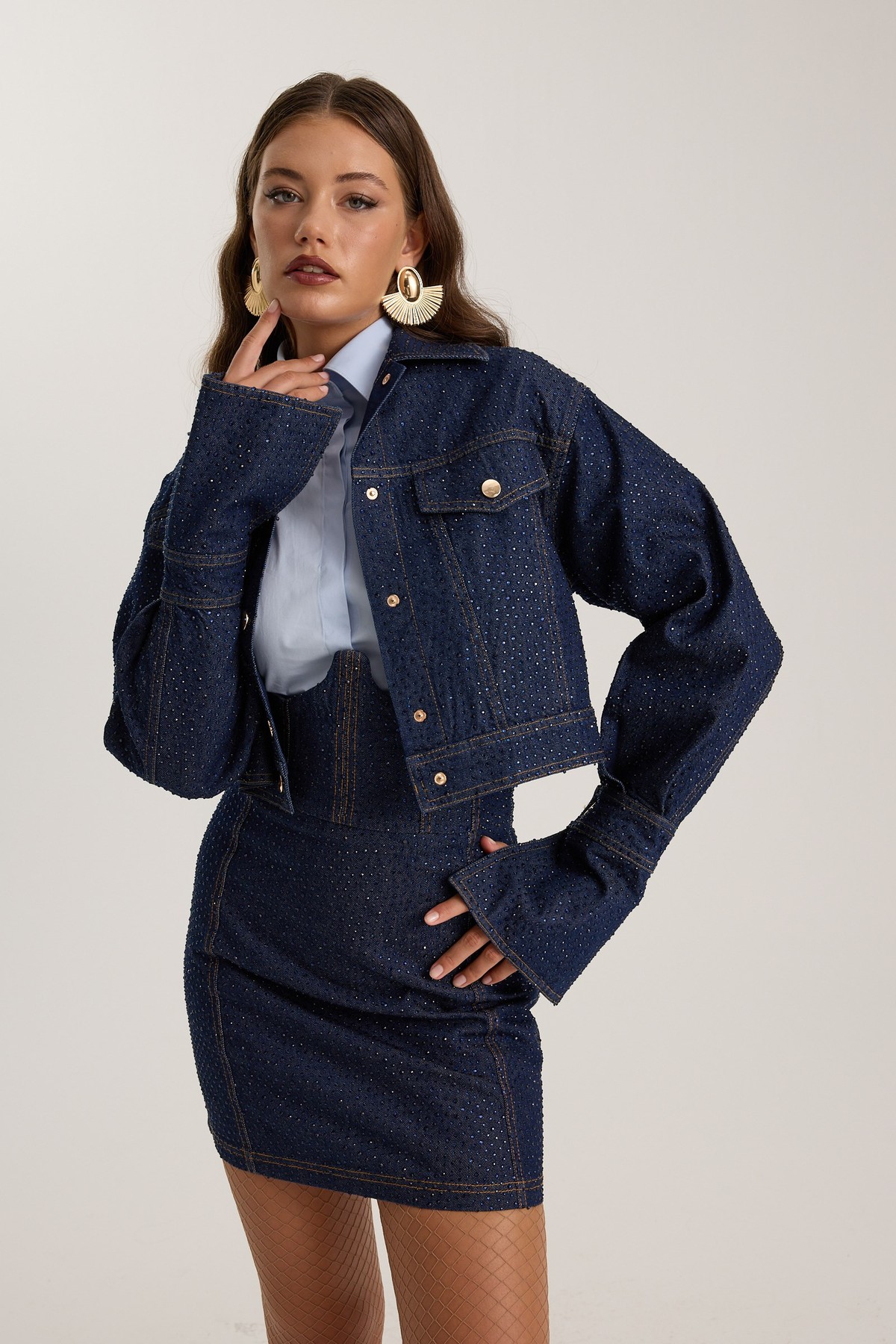 Nok Iconic Crystal Samantha Dreamy Skirt DARK BLUE