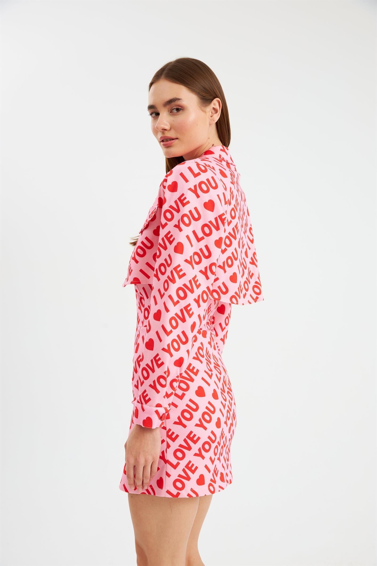 Nok Love Serisi Crop Ceket PİNK LOVE