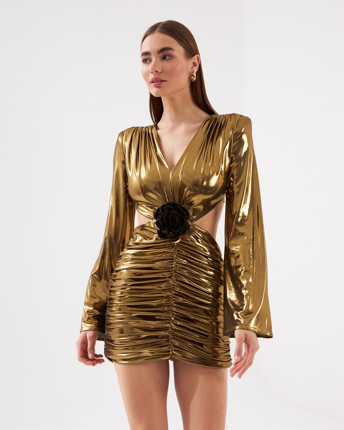 Nok Shinny Serisi Flower Elbise Gold