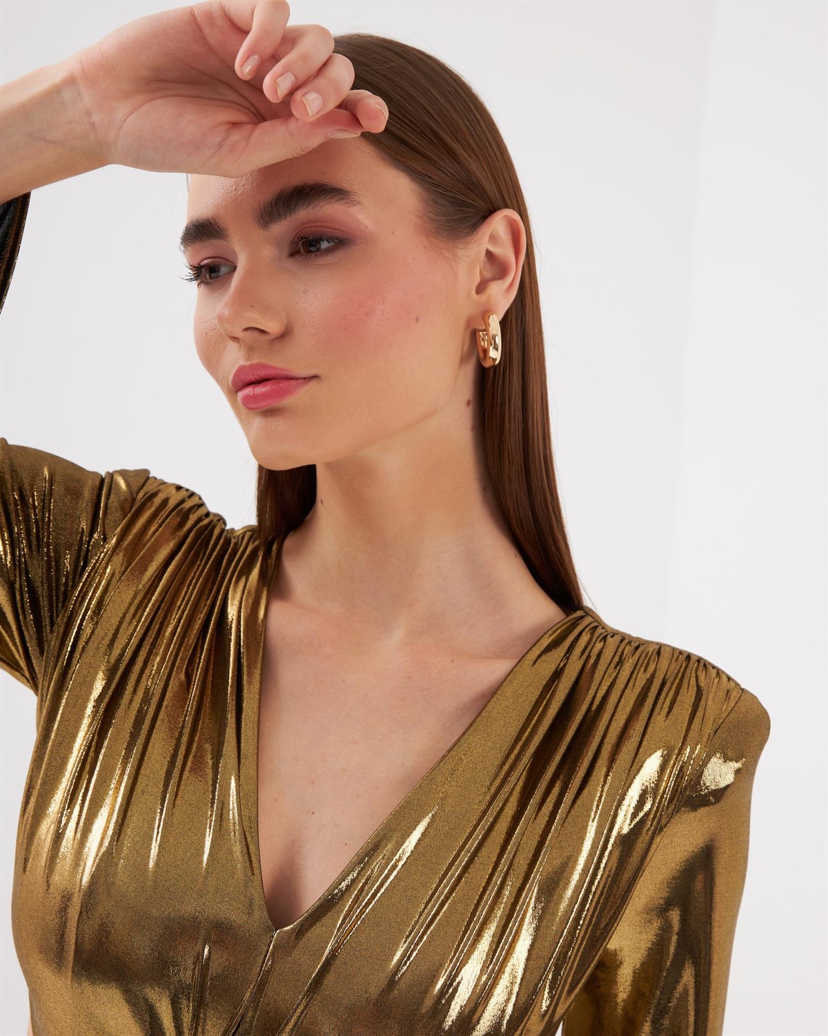 Nok Shinny Serisi Flower Elbise Gold