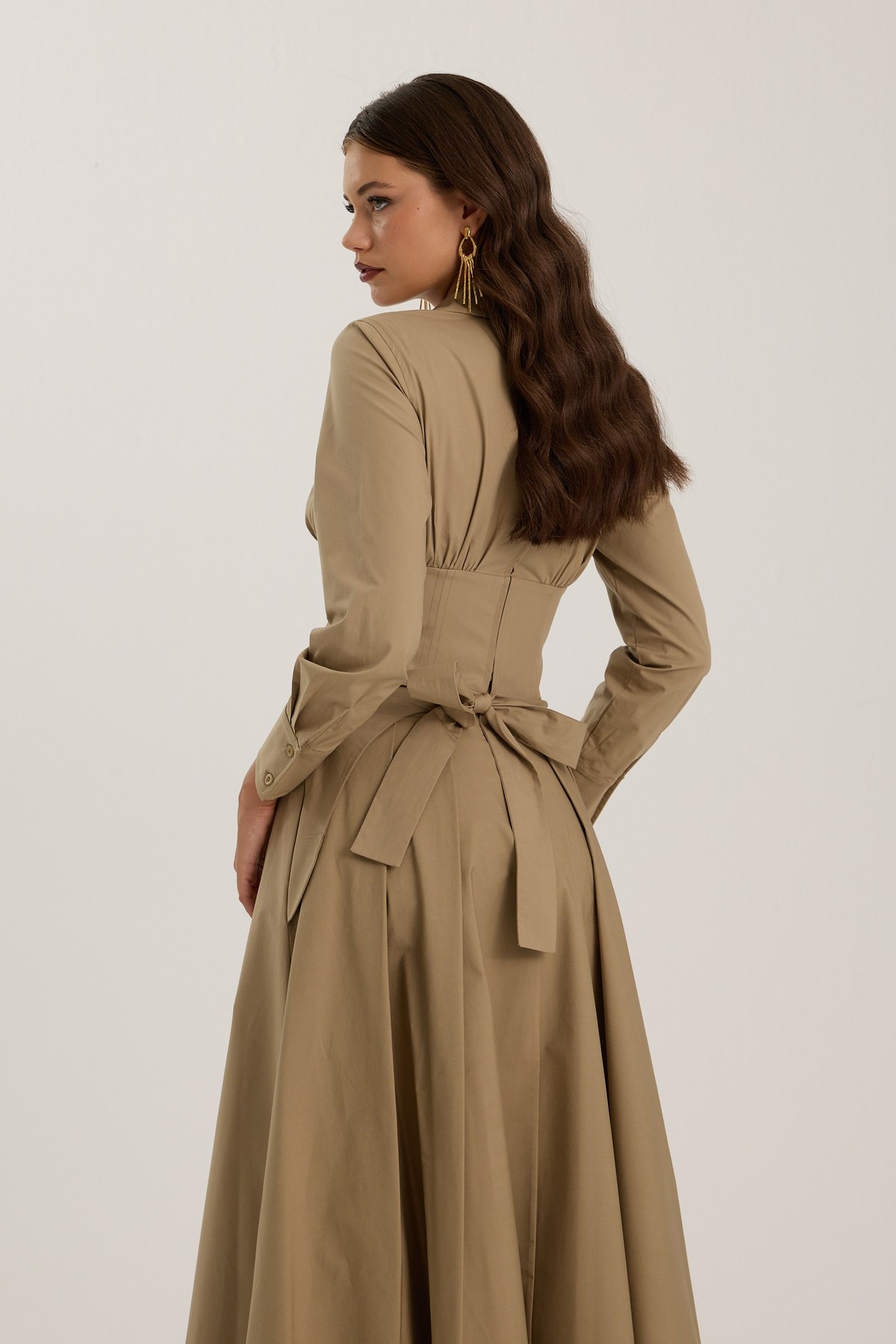 Nok Signature Alexandra Waist Corset Shirt Bronze Brown