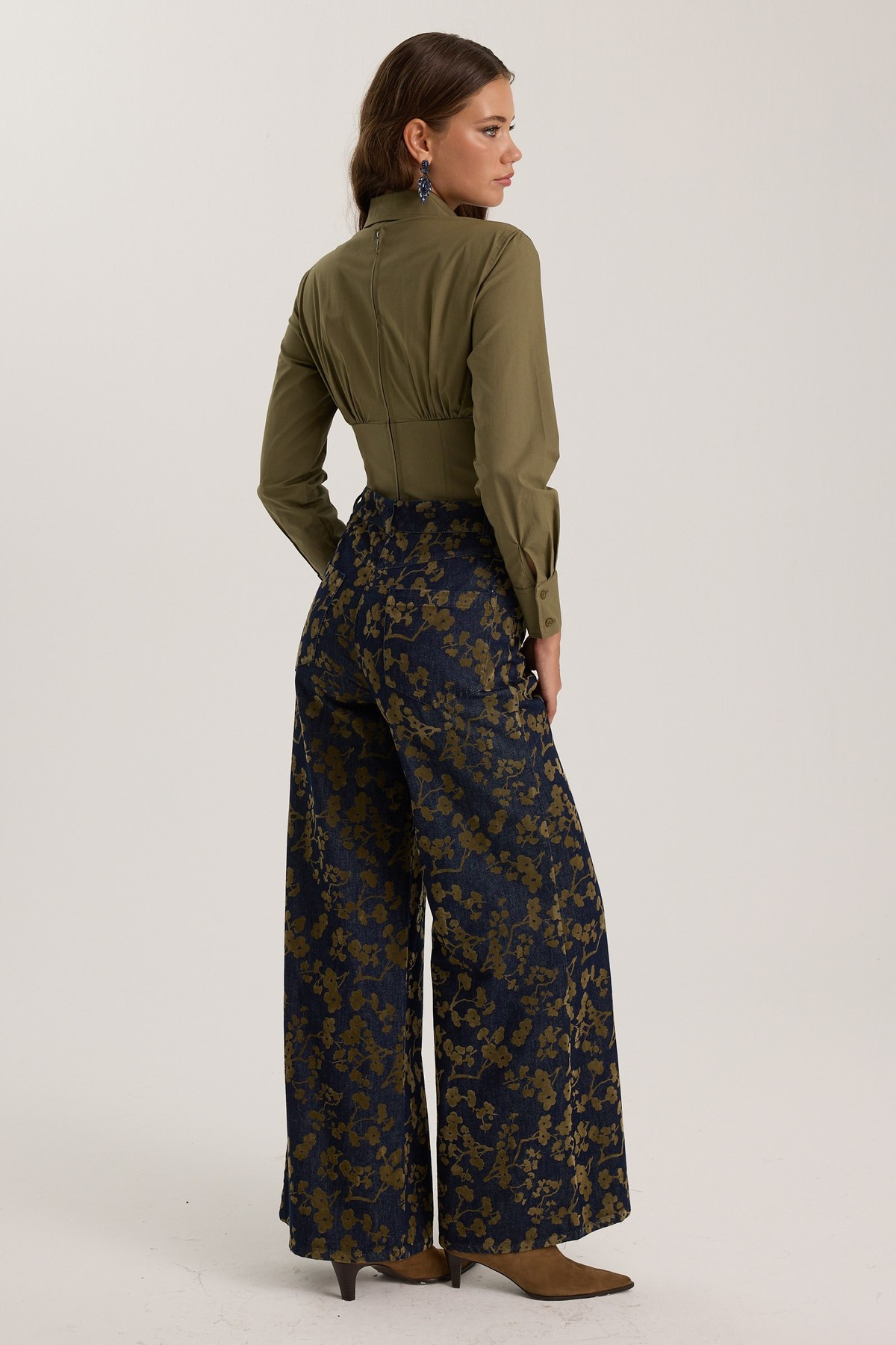 Nok Signature Alexandra Waist Corset Shirt Khaki